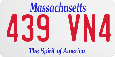 MA license plate 439VN4