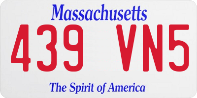 MA license plate 439VN5