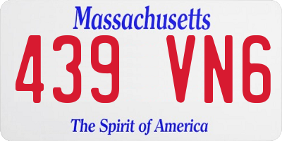 MA license plate 439VN6