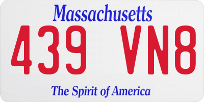 MA license plate 439VN8