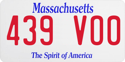 MA license plate 439VO0