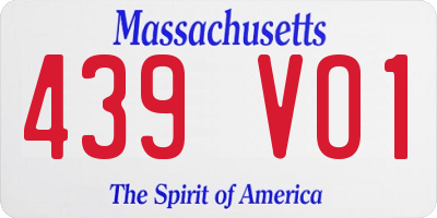 MA license plate 439VO1