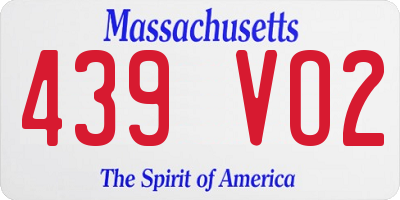MA license plate 439VO2
