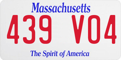 MA license plate 439VO4