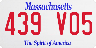 MA license plate 439VO5