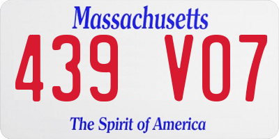 MA license plate 439VO7