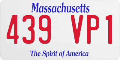 MA license plate 439VP1