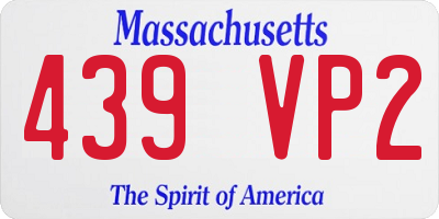 MA license plate 439VP2