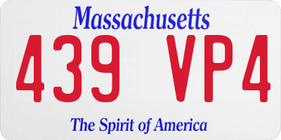 MA license plate 439VP4