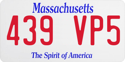 MA license plate 439VP5