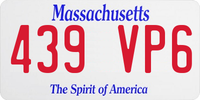 MA license plate 439VP6