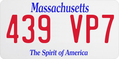 MA license plate 439VP7