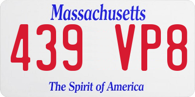 MA license plate 439VP8