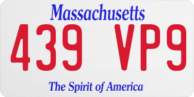 MA license plate 439VP9