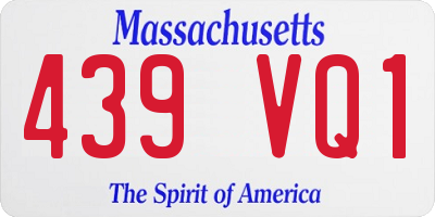 MA license plate 439VQ1