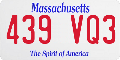 MA license plate 439VQ3