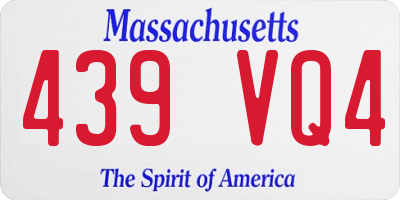 MA license plate 439VQ4