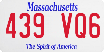 MA license plate 439VQ6