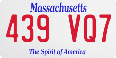 MA license plate 439VQ7