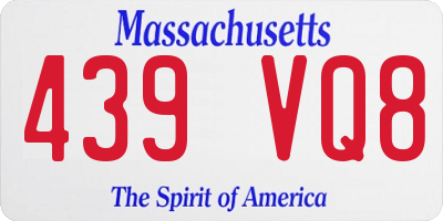 MA license plate 439VQ8