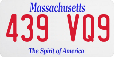 MA license plate 439VQ9