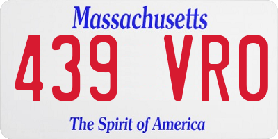 MA license plate 439VR0