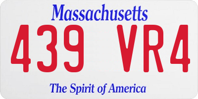 MA license plate 439VR4