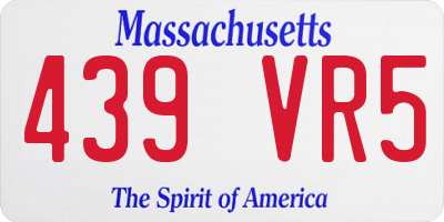 MA license plate 439VR5