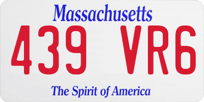 MA license plate 439VR6