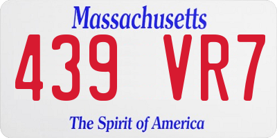 MA license plate 439VR7