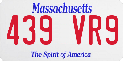 MA license plate 439VR9