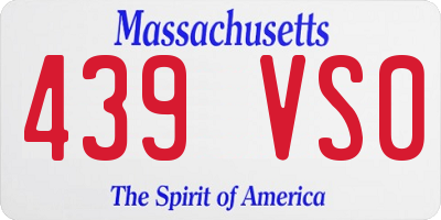 MA license plate 439VS0