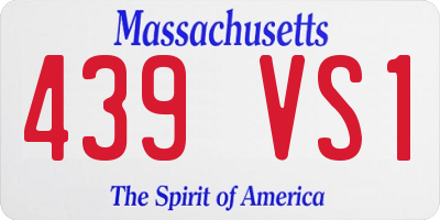 MA license plate 439VS1