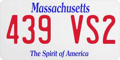 MA license plate 439VS2