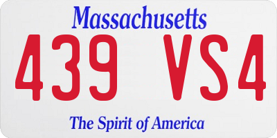 MA license plate 439VS4