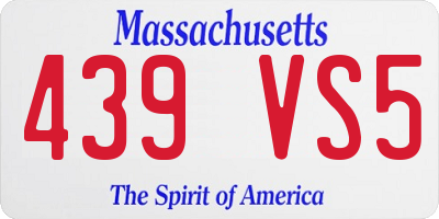 MA license plate 439VS5