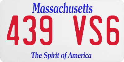MA license plate 439VS6