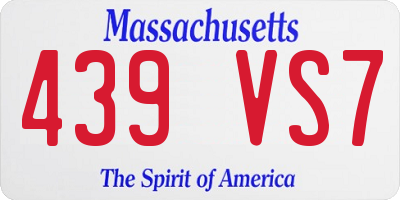 MA license plate 439VS7