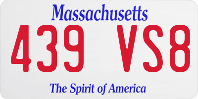 MA license plate 439VS8