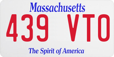 MA license plate 439VT0