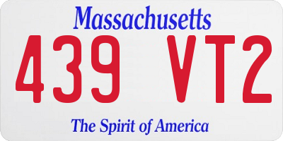 MA license plate 439VT2