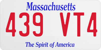 MA license plate 439VT4