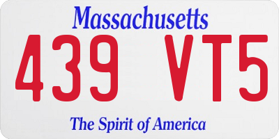 MA license plate 439VT5