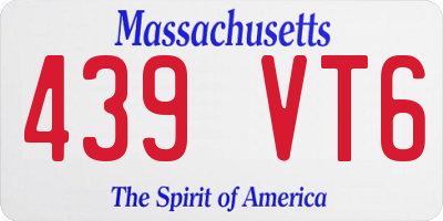MA license plate 439VT6