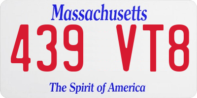 MA license plate 439VT8