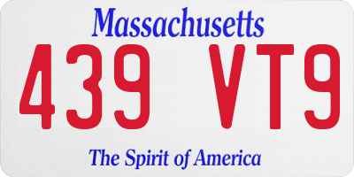 MA license plate 439VT9