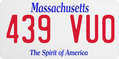 MA license plate 439VU0