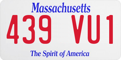 MA license plate 439VU1