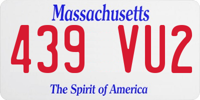 MA license plate 439VU2