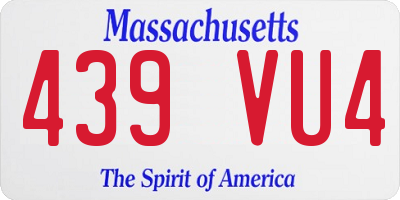 MA license plate 439VU4